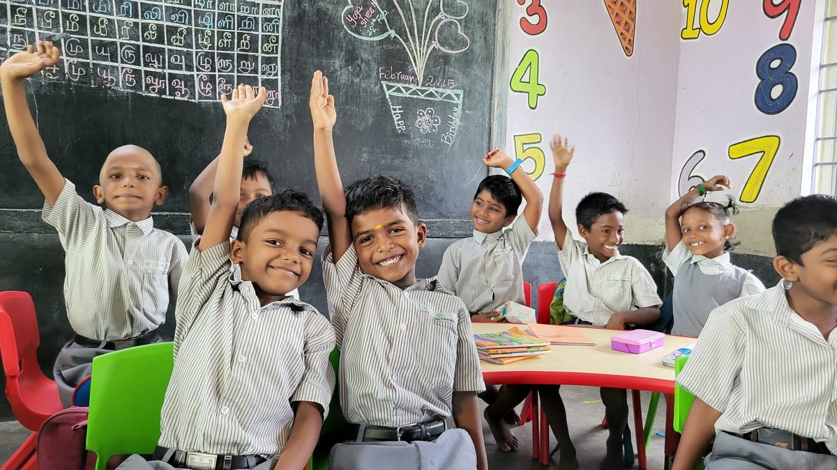 Students in a Sevalaya school classroom